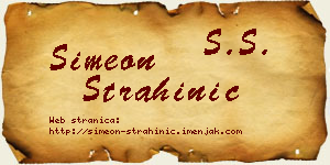 Simeon Strahinić vizit kartica